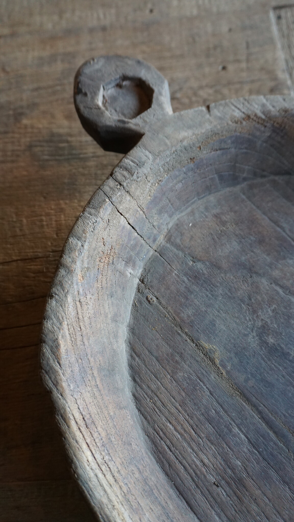 Aura Peeperkorn Unieke Houten Chapati Schaal | H7 x Ø32 cm