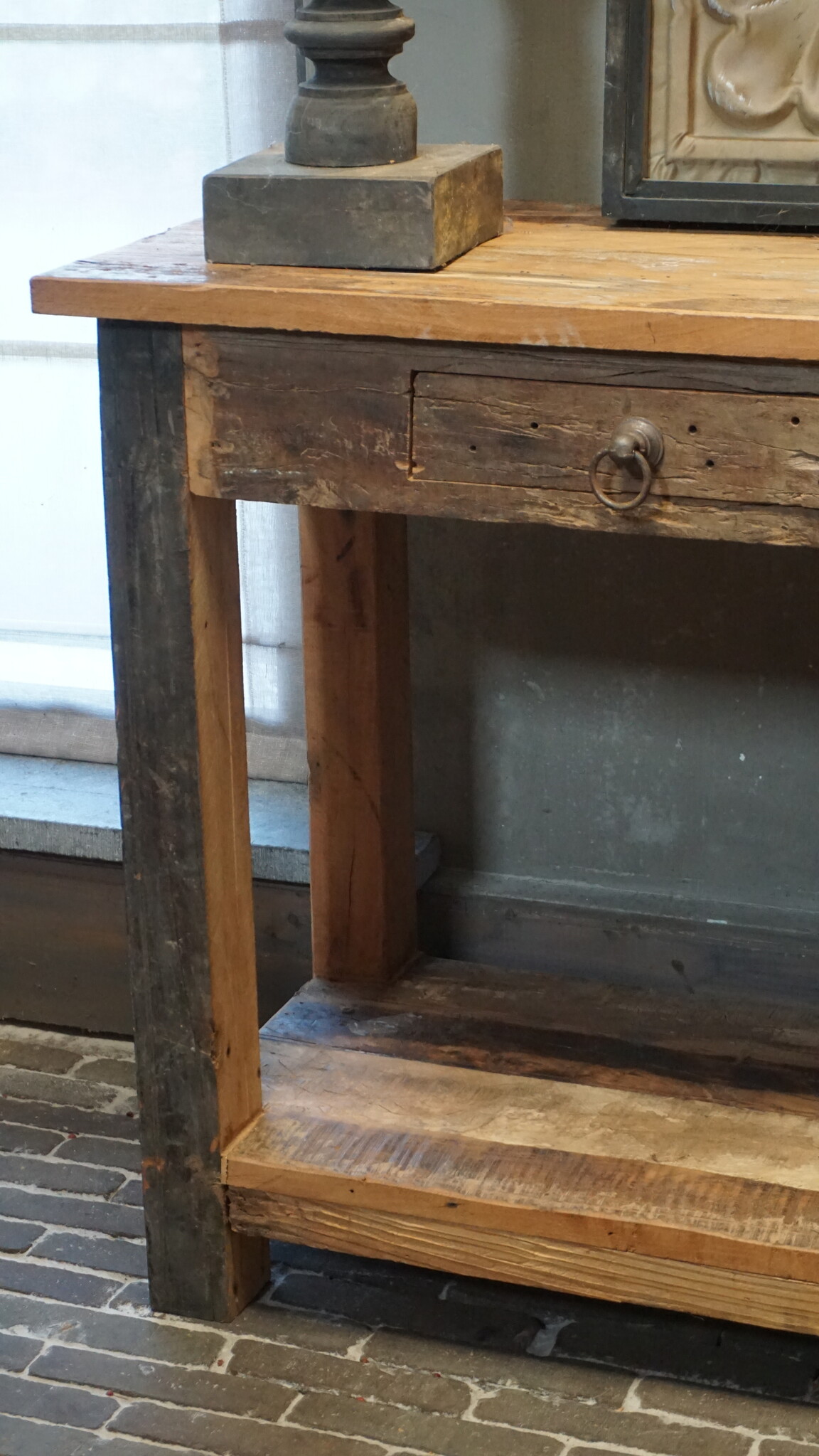 Rene Houtman Sidetable | 2 Lades | Oud Hout | H76xB153xD41 cm