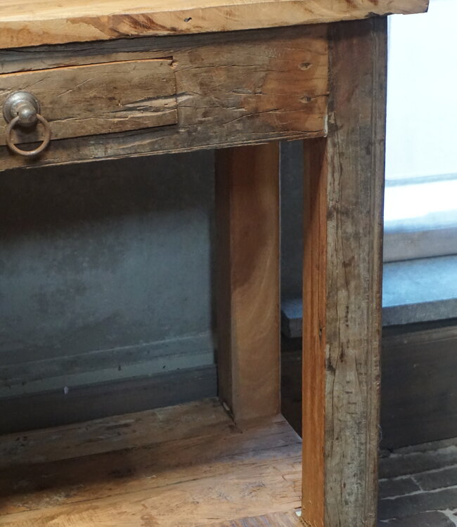 Rene Houtman Sidetable | 2 Lades | Oud Hout | H76xB153xD41 cm