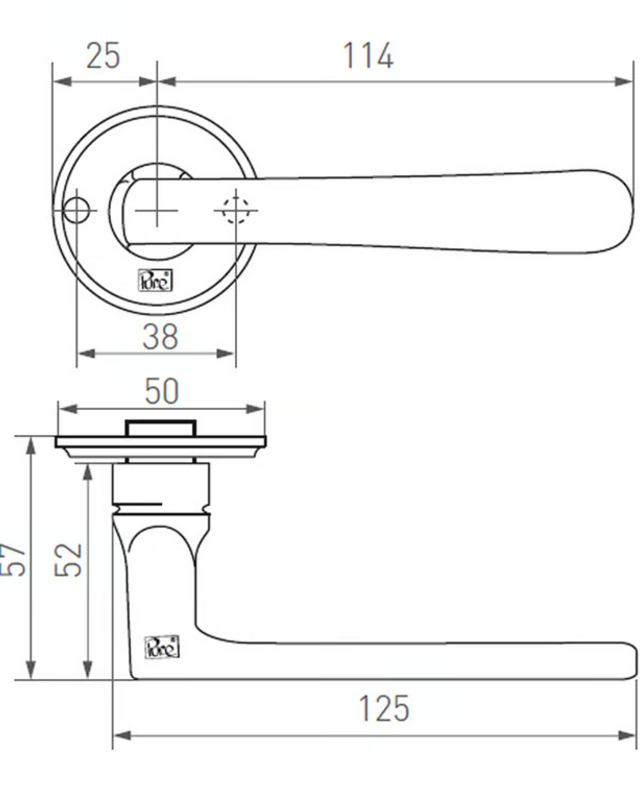 Dauby Deurklink PHXL | Paar | Ruw Metaal