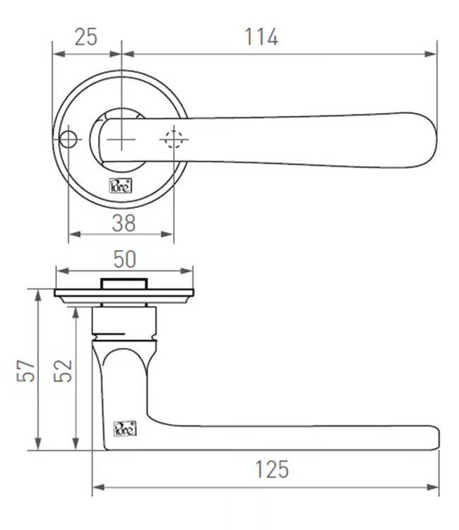 Dauby Deurklink PHXL | Paar | Ruw Metaal