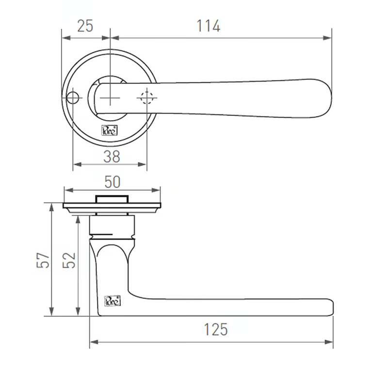 Dauby Deurklink PHXL | Paar | Ruw Metaal