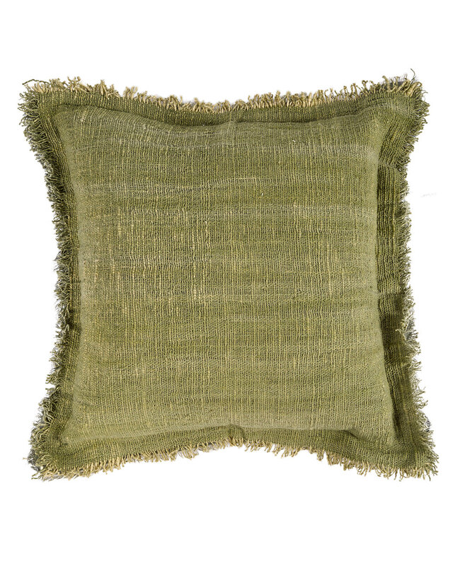 Bazar Bizar Antwerp De Jungle Franje kussenhoes - groen - 50x50 cm