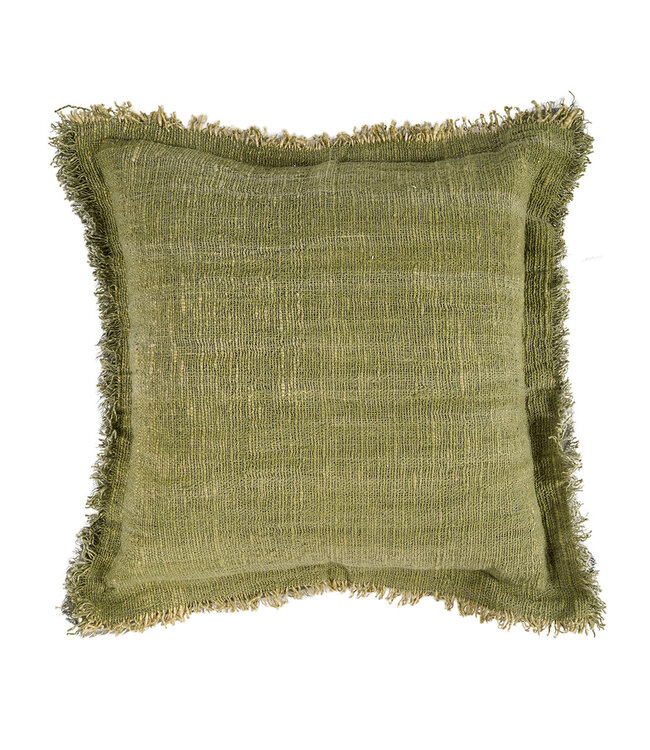 Bazar Bizar Antwerp De Jungle Franje kussenhoes - groen - 50x50 cm