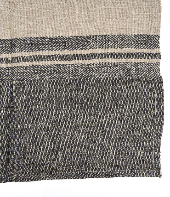 Bazar Bizar Antwerp The Linen Dash keukendoek - naturel zwart - 50x70