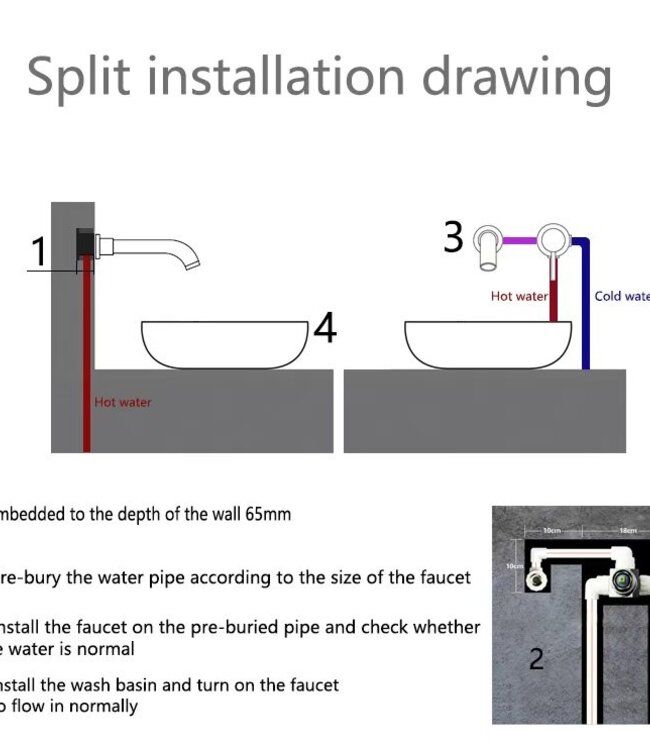 Rene Houtman Bronzen Muurkraan Inbouwkraan - L22 cm met vast binnenwerk