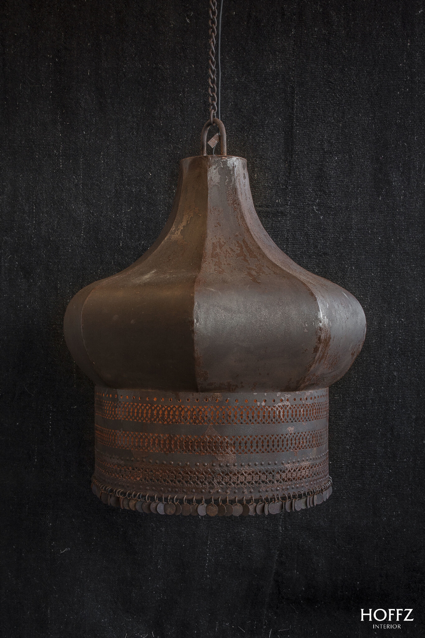 Hoffz Kroonluchter Saphier M  | Verweerd Ijzer |  H58 x D52 cm