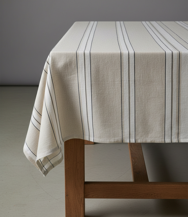 Bazar Bizar Antwerp Het Provence-tafelkleed - Naturel Zwart Wit - 150x250