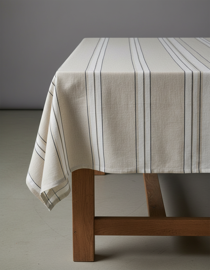 Bazar Bizar Antwerp Het Provence-tafelkleed - Naturel Zwart Wit - 150x250