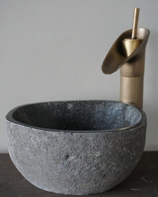 Rene Houtman Kleine Stenen Waskom + Spoelgat | H13,5 x B25 x D20 cm