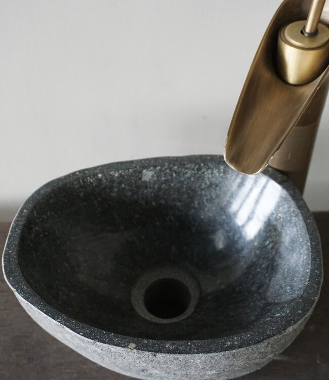 Rene Houtman Kleine Stenen Waskom + Spoelgat | H13,5 x B25 x D20 cm
