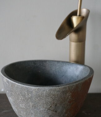 Rene Houtman Kleine Stenen Waskom + Spoelgat | H12,5 x B24 x D20 cm