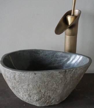 Rene Houtman Kleine Stenen Waskom + Spoelgat | H13,5 x B30 x D20 cm