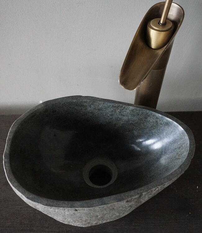 Rene Houtman Kleine Stenen Waskom + Spoelgat | H13,5 x B30 x D20 cm