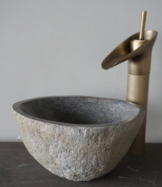 Rene Houtman Kleine Stenen Waskom + Spoelgat | H13,5 x B26 x D20,5 cm