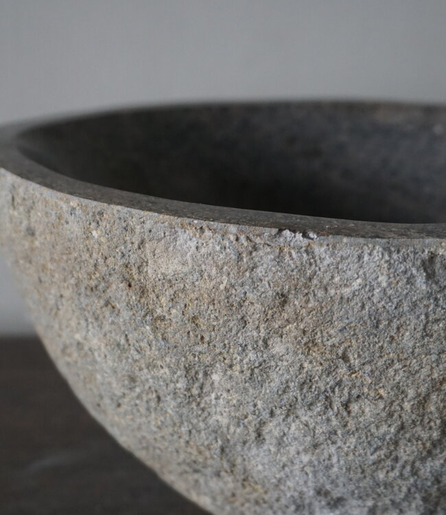 Rene Houtman Kleine Stenen Waskom + Spoelgat | H13,5 x B26 x D20,5 cm