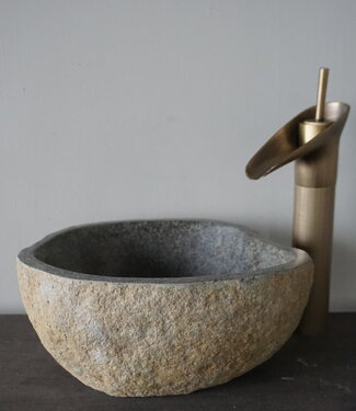 Rene Houtman Kleine Stenen Waskom + Spoelgat | H13,5 x B30 x D25 cm