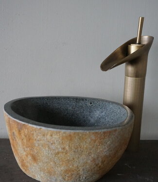 Rene Houtman Kleine Stenen Waskom + Spoelgat | H13 x B26 x D21 cm