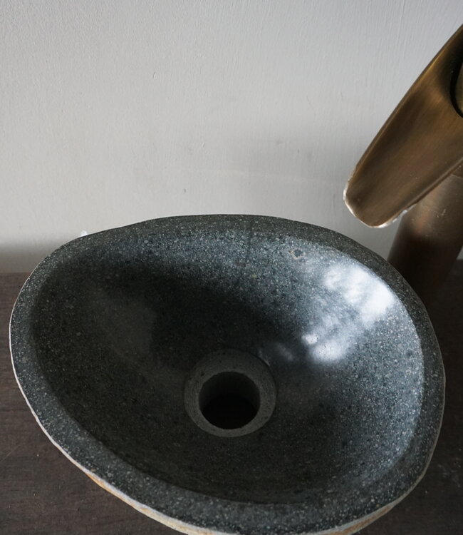 Rene Houtman Kleine Stenen Waskom + Spoelgat | H13 x B26 x D21 cm