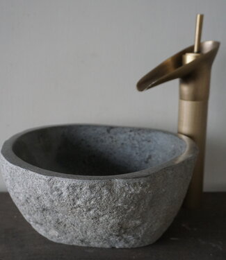 Rene Houtman Kleine Stenen Waskom + Spoelgat | H13,5 x B28 x D28 cm