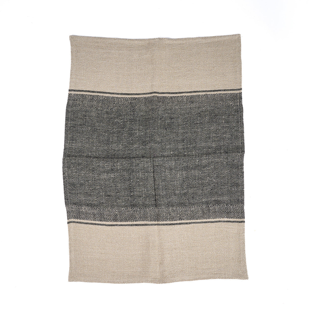 Bazar Bizar Antwerp The Linen Moody keukendoek - naturel zwart - 50x70 cm