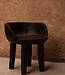Bazar Bizar Antwerp The Sit Happens lage stoel - donkere walnoot