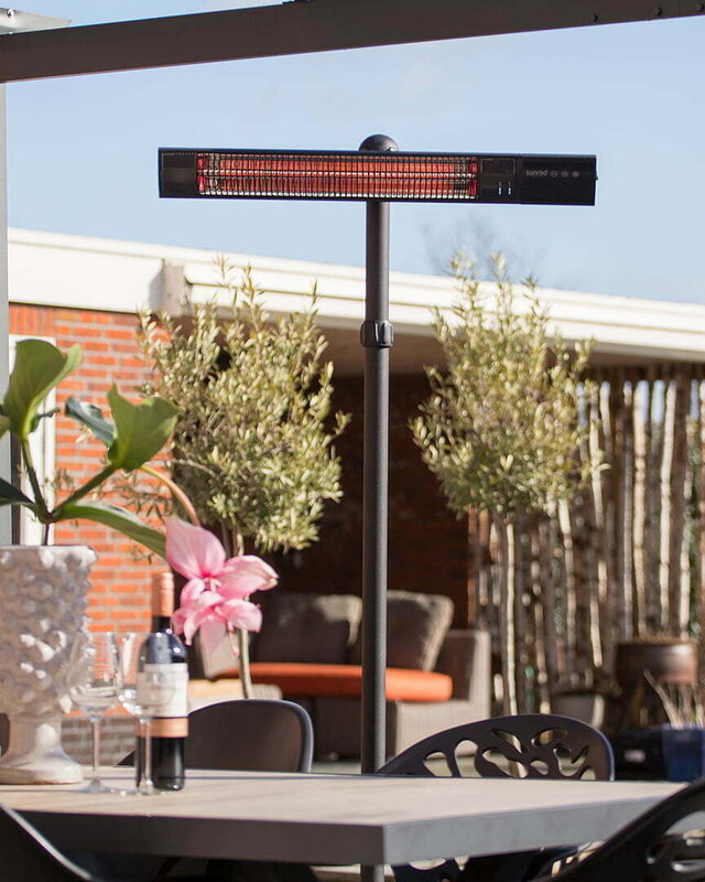 SUNRED Terrasverwarmer Donker staand zwart 2500 watt