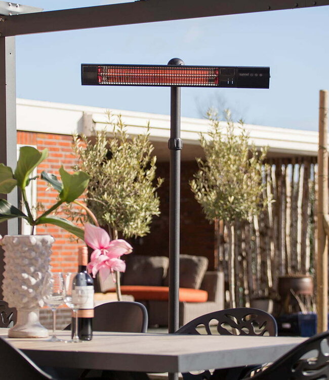 SUNRED Terrasverwarmer Donker staand zwart 2500 watt