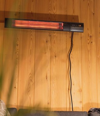 SUNRED Terrasverwarmer Donker wandmodel zwart 2500 watt