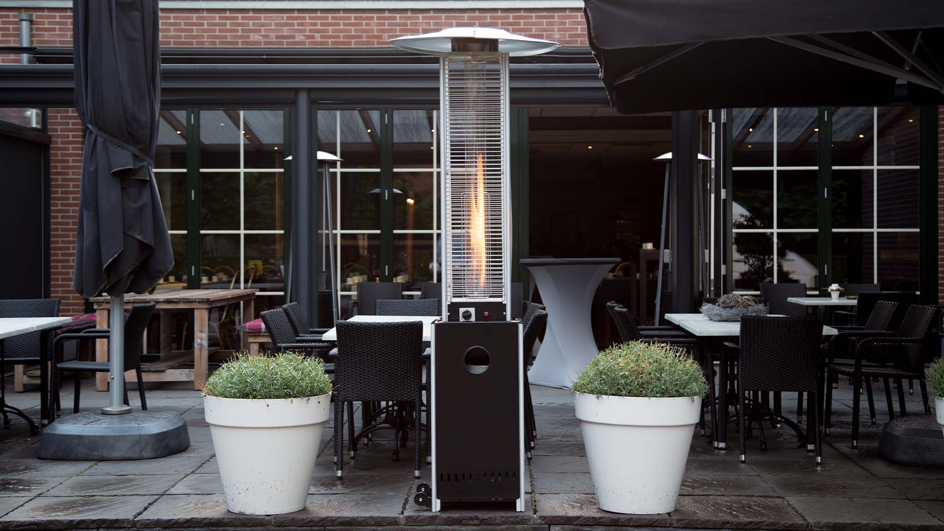 SUNRED Terrasverwarmer Gasvlambrander zwart 12.000 watt