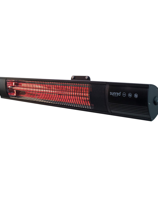 SUNRED Terrasverwarmer Donker wandmodel zwart 1500 watt