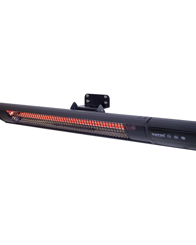 SUNRED Terrasverwarmer Donker wandmodel zwart 2500 watt