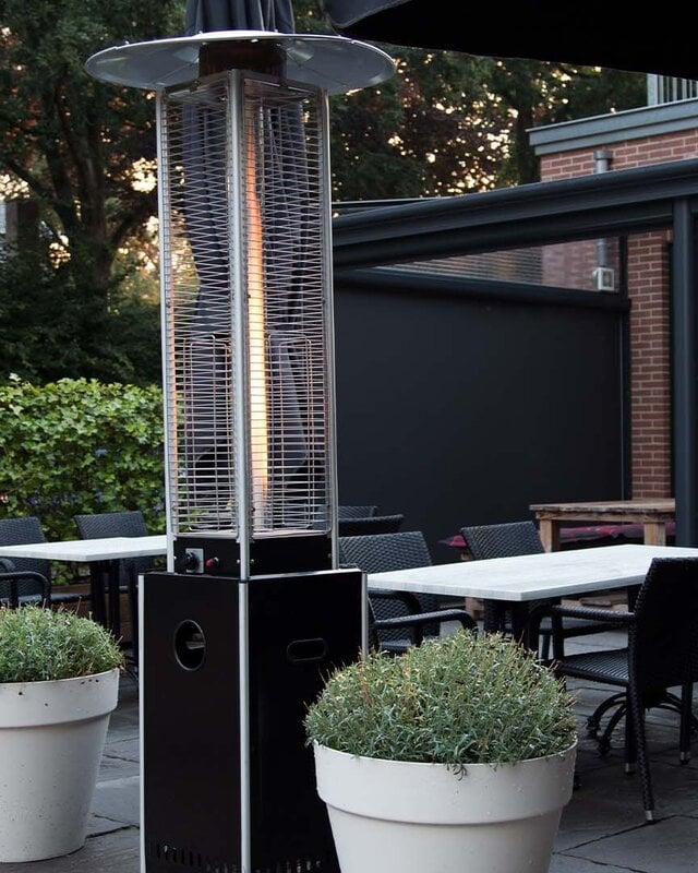SUNRED Terrasverwarmer Gasvlambrander zwart 12.000 watt
