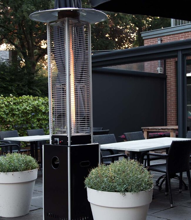 SUNRED Terrasverwarmer Gasvlambrander zwart 12.000 watt