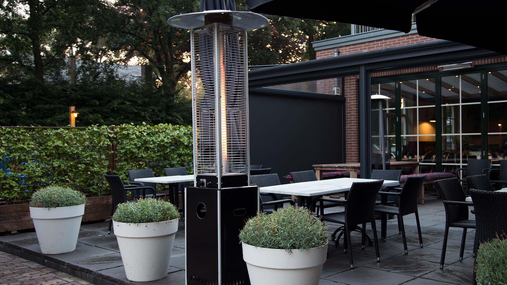 SUNRED Terrasverwarmer Gasvlambrander zwart 12.000 watt