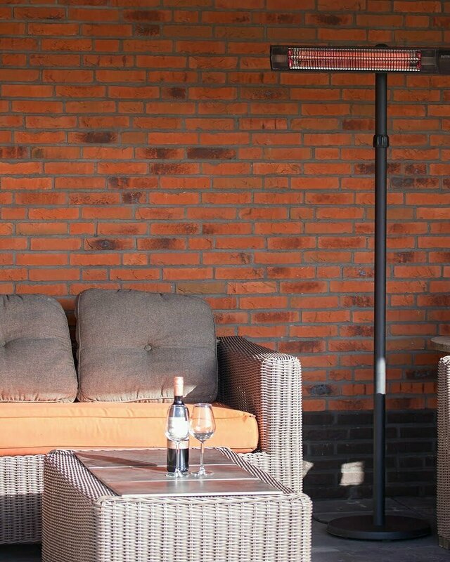 SUNRED Terrasverwarmer Donker staand zwart 2500 watt