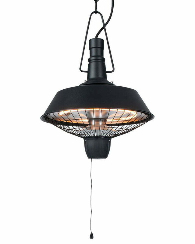 SUNRED Terrasverwarmer Indus Bright hangend zwart 2100 watt