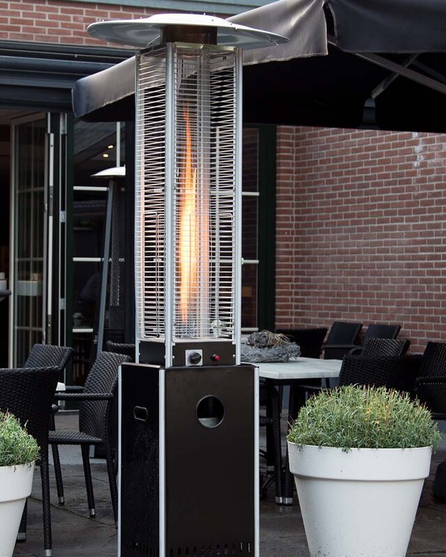 SUNRED Terrasverwarmer Gasvlambrander zwart 12.000 watt