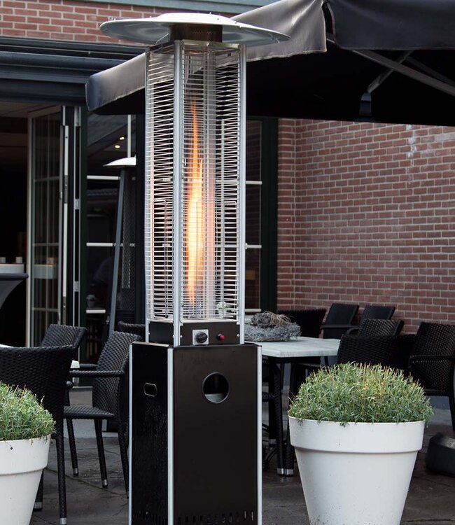 SUNRED Terrasverwarmer Gasvlambrander zwart 12.000 watt