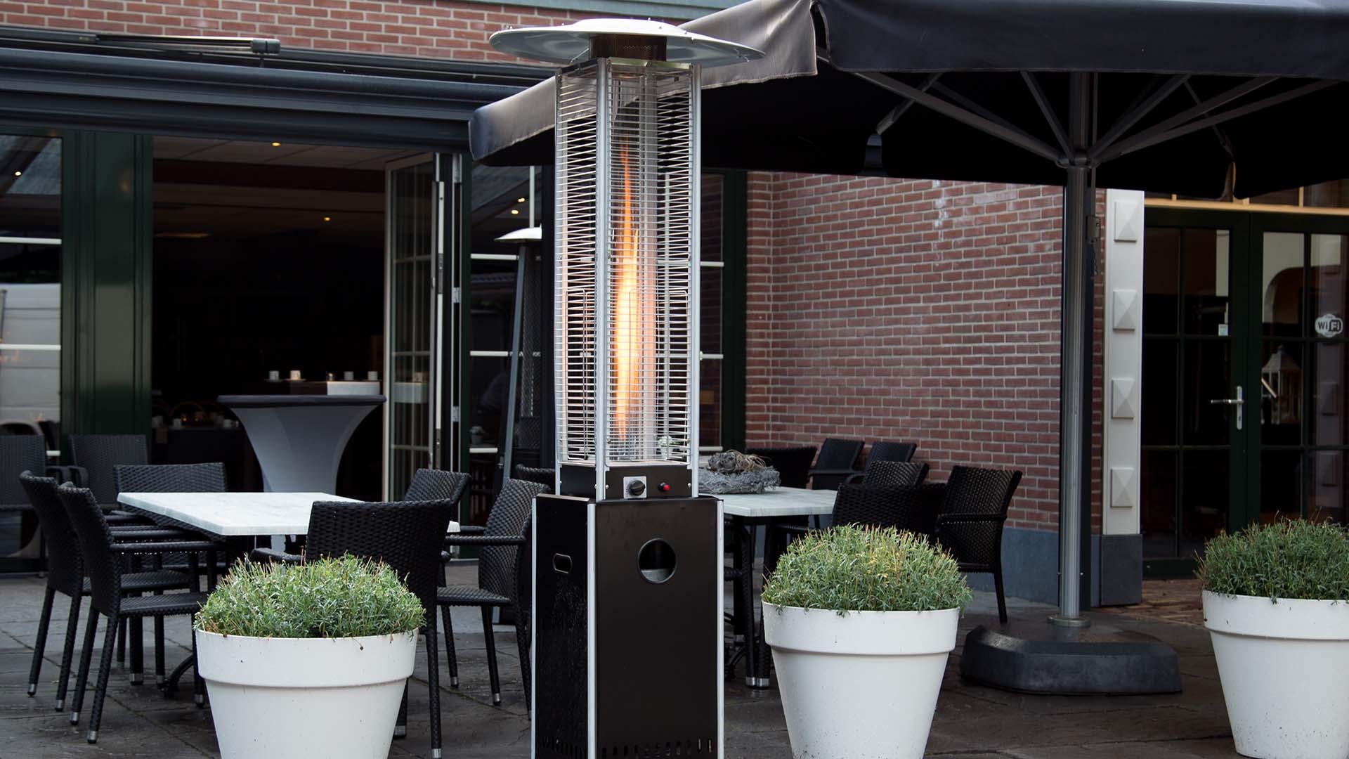 SUNRED Terrasverwarmer Gasvlambrander zwart 12.000 watt