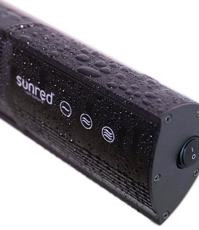 SUNRED Terrasverwarmer Donker wandmodel zwart 2500 watt
