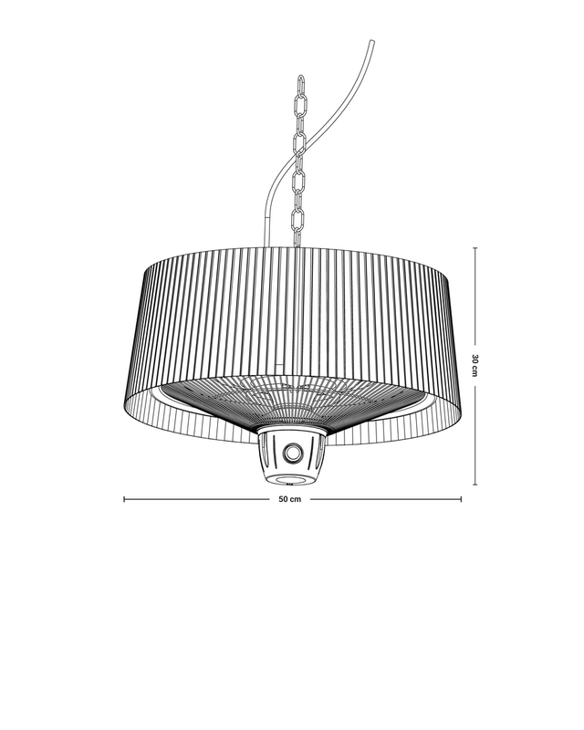 SUNRED Compact Artix Helder Hangend Zwart 1500 Watt