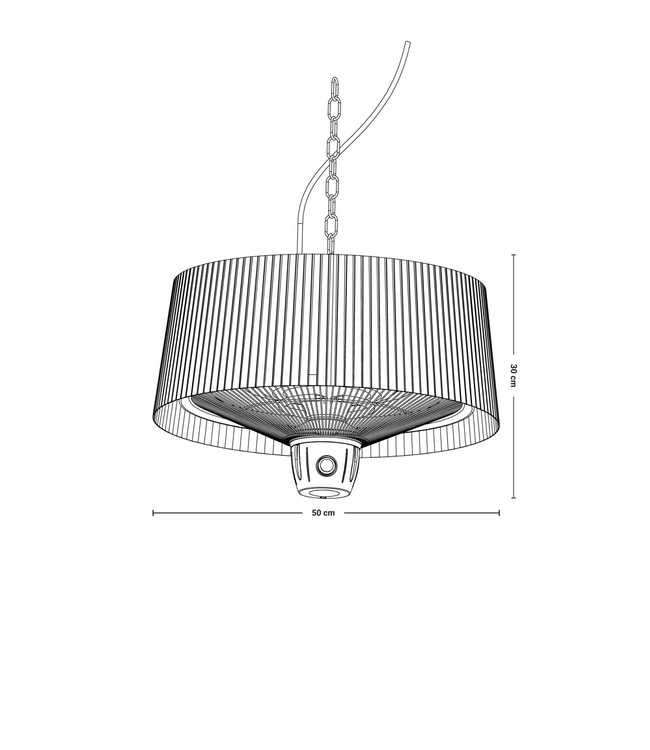 SUNRED Compact Artix Helder Hangend Zwart 1500 Watt