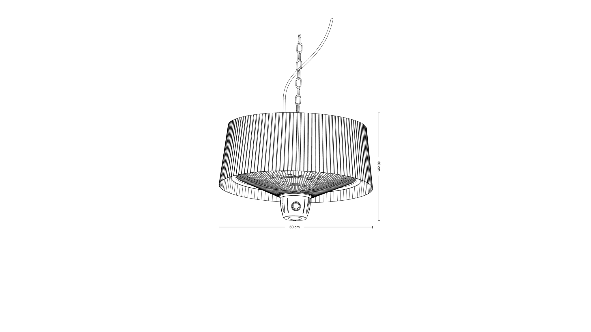 SUNRED Compact Artix Helder Hangend Zwart 1500 Watt