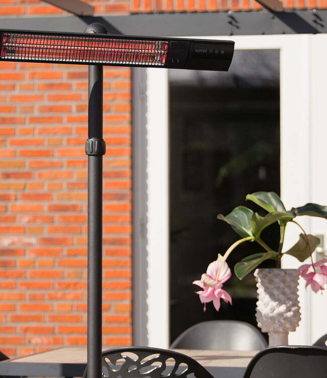 SUNRED Terrasverwarmer Donker staand zwart 2500 watt