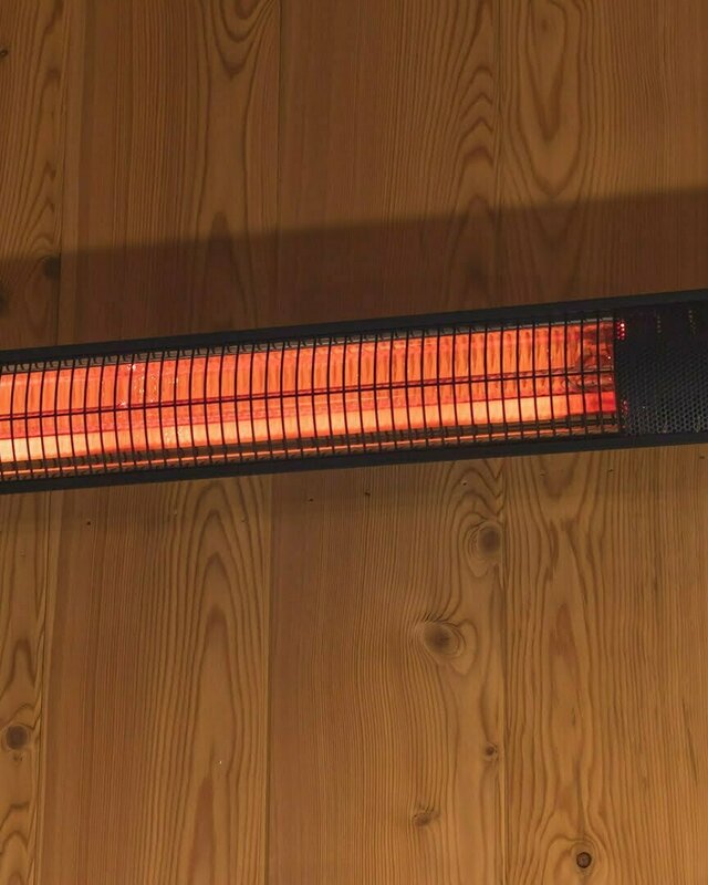 SUNRED Terrasverwarmer Donker wandmodel zwart 2500 watt