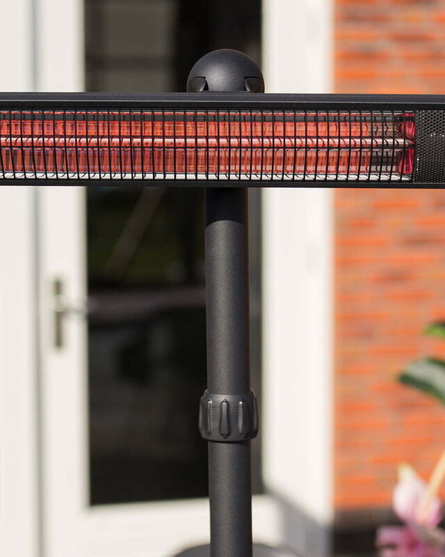 SUNRED Terrasverwarmer Donker staand zwart 2500 watt
