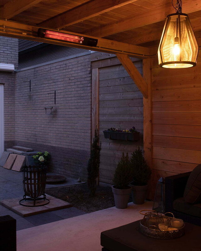 SUNRED Terrasverwarmer Donker wandmodel zwart 2500 watt