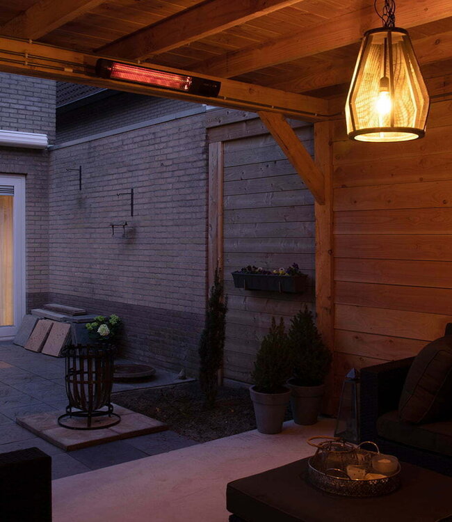 SUNRED Terrasverwarmer Donker wandmodel zwart 1500 watt