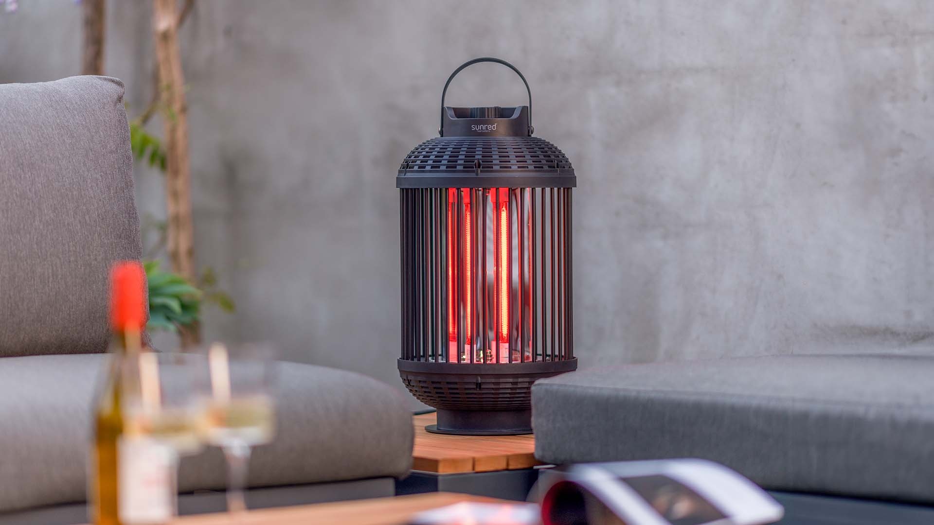 SUNRED Terrasverwarmer Indox Donker Tafelmodel Zwart 1200 Watt